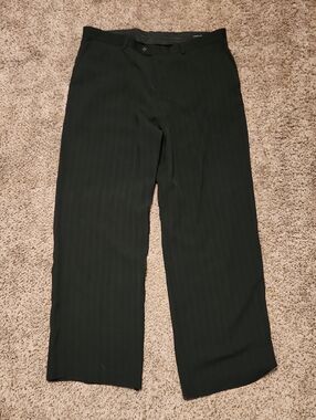 10 Inch Leg Opening Claiborne Black Pinstripe Men's Dress Pants